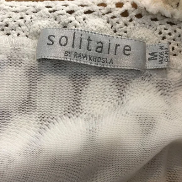 Solitaire by Ravi Khosla White Crochet Lace Dress Medium Fairy Cottagecore - Picture 8 of 8